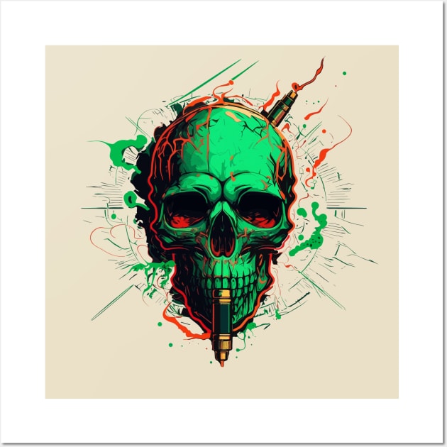 Rock Skull Vaping For Vapers Wall Art by bestcoolshirts